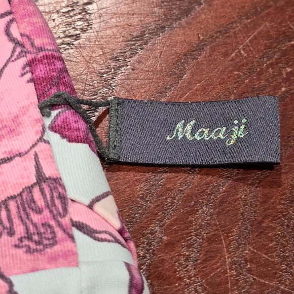 Maaji Multi Color Reversable Floral & Geometric Bikini Top Swimwear Sporty Swim - Picture 8 of 12